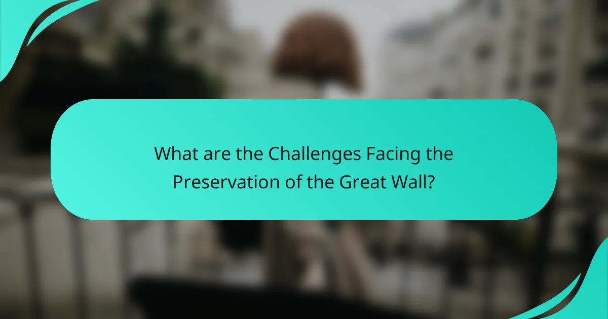 What are the Challenges Facing the Preservation of the Great Wall?